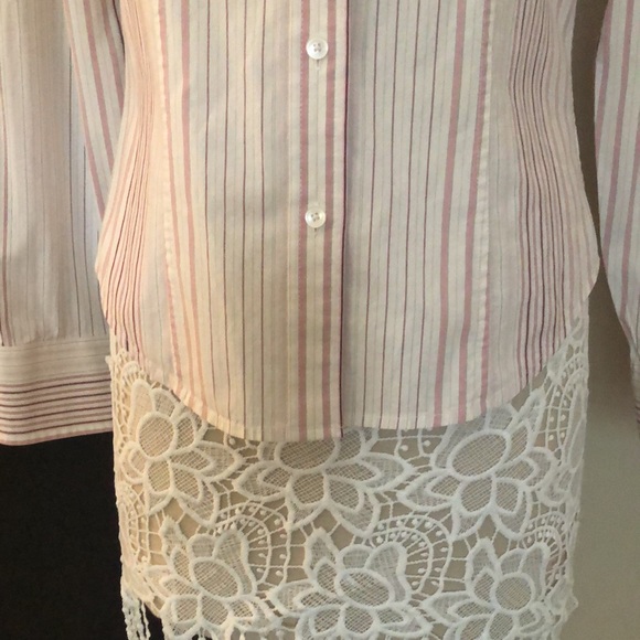 GREAT condition CALVIN KLEIN long sleeve button down fitted shirt striped sizeXS - Picture 4 of 7